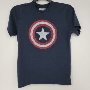 Marvel Captain America Shield Logo T Shirt Blue Men's Medium